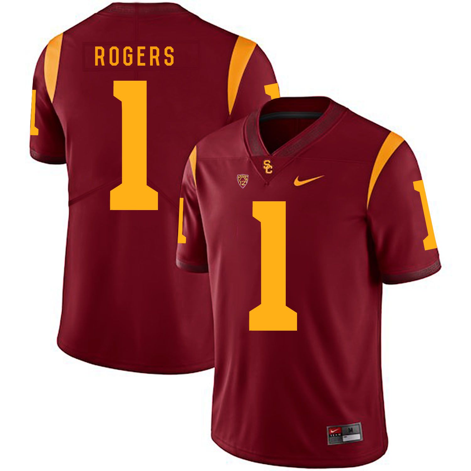 Men USC Trojans #1 Rogers Red Customized NCAA Jerseys->customized ncaa jersey->Custom Jersey